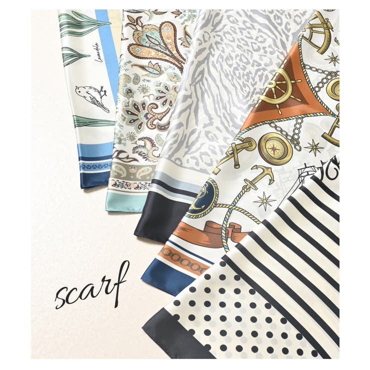 スカーフ サテン 幾何学柄 | Honeys | 詳細画像11 