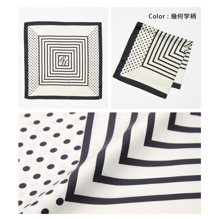 スカーフ サテン 幾何学柄 | Honeys | 詳細画像13 