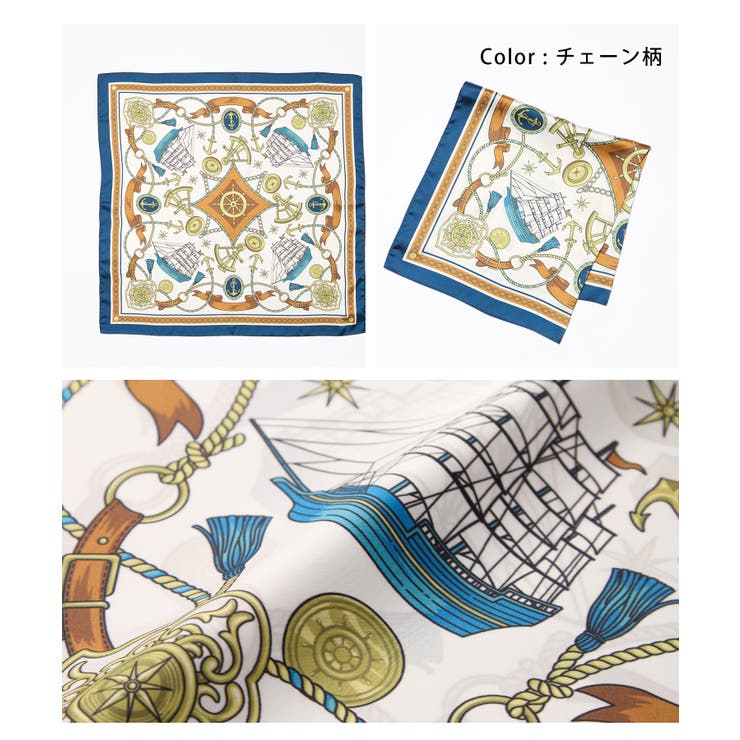 スカーフ サテン 幾何学柄 | Honeys | 詳細画像14 