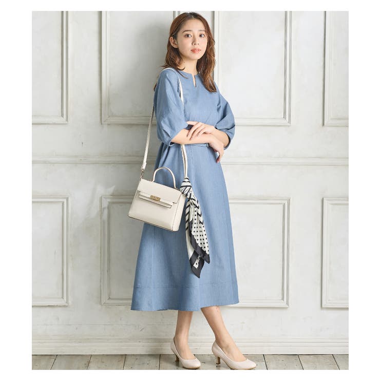 スカーフ サテン 幾何学柄 | Honeys | 詳細画像2 