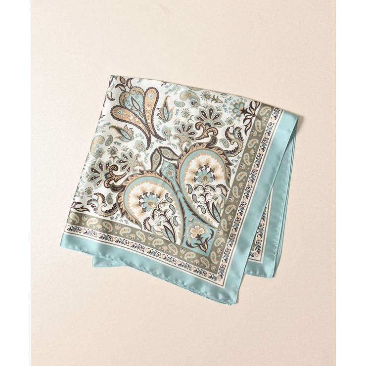 ペイズリー柄 | スカーフ サテン 幾何学柄 | Honeys