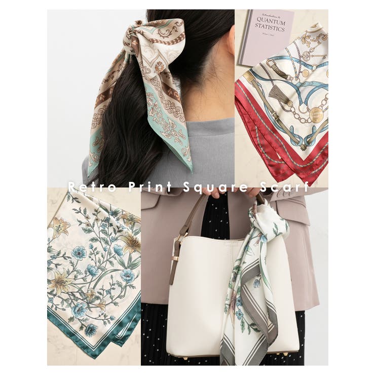 スカーフ サテン チェーン柄 | Honeys | 詳細画像2 