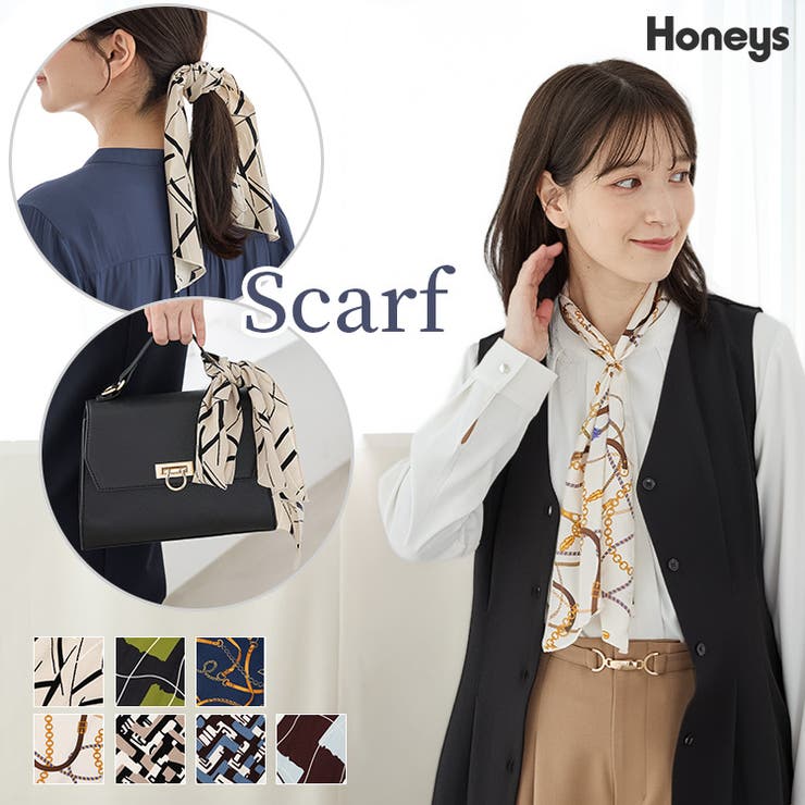 スカーフ リング付き ヴィンテージ柄 | Honeys | 詳細画像1 