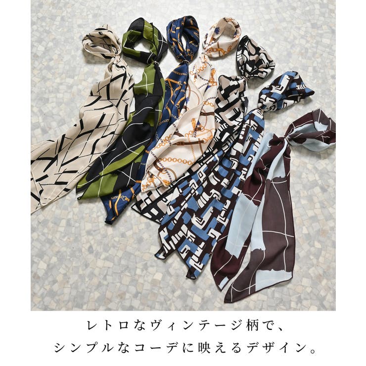 スカーフ リング付き ヴィンテージ柄 | Honeys | 詳細画像2 