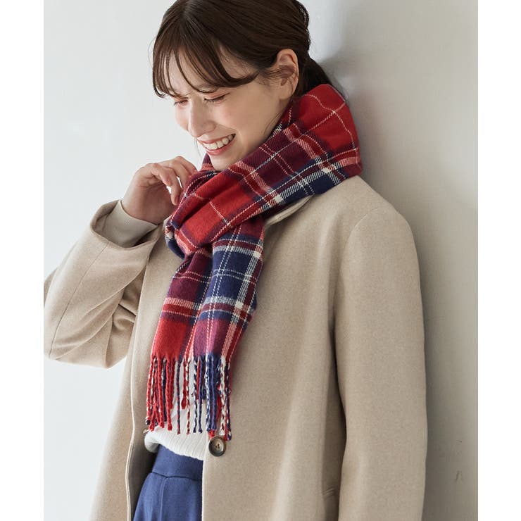 アカチェック | マフラー 吸湿発熱 抗菌 | Honeys