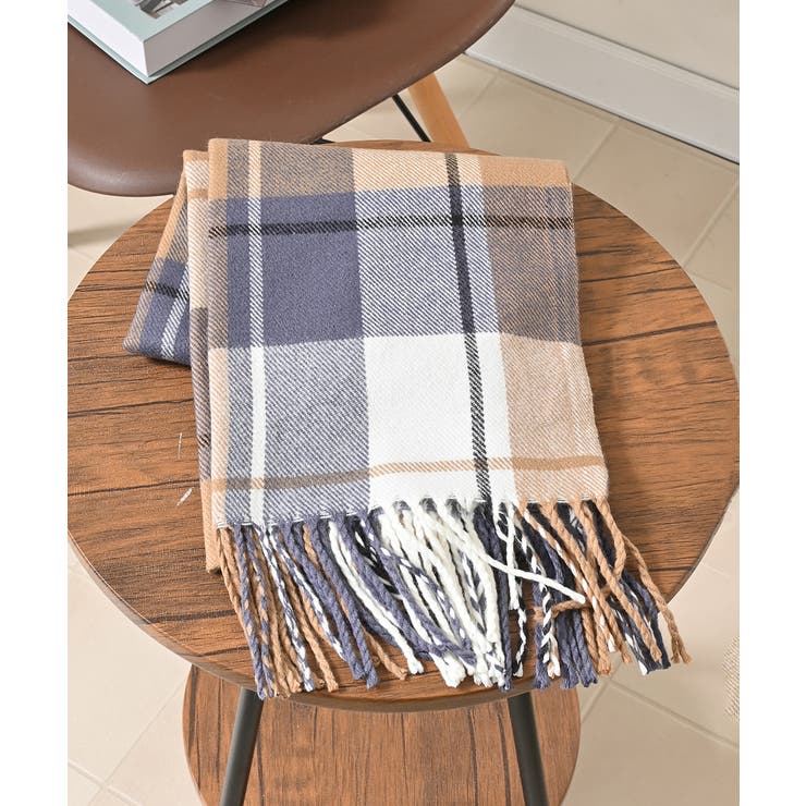 ブルー×ベージュ | マフラー 吸湿発熱 抗菌 | Honeys