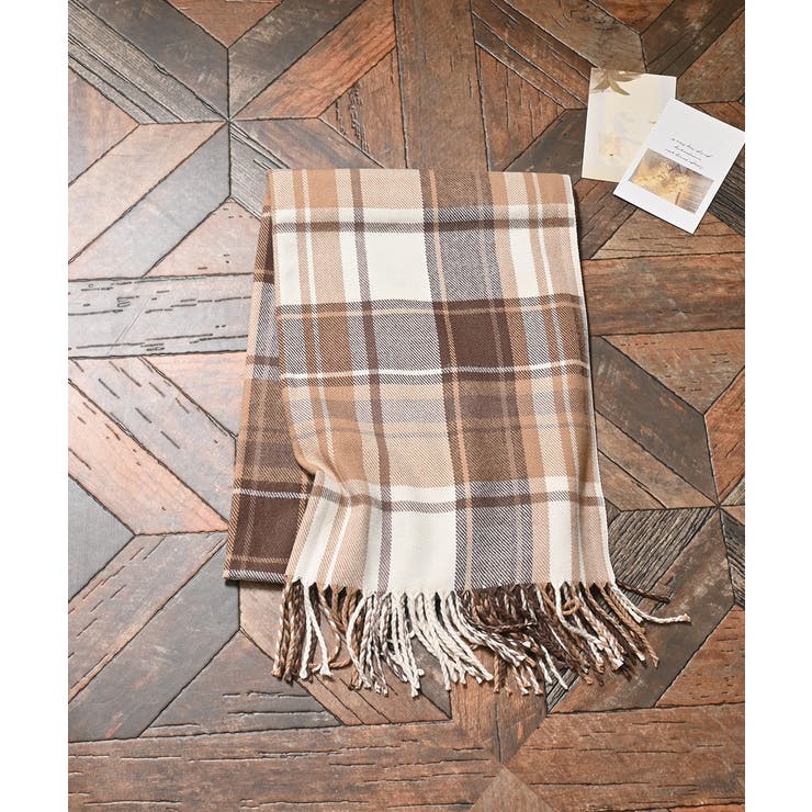 ベージュ×チャ | ストール 吸湿発熱 抗菌 | Honeys