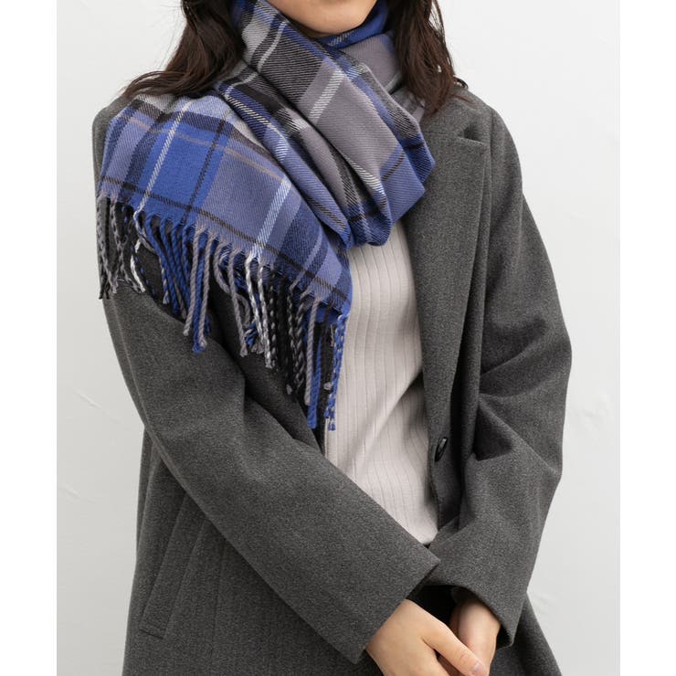 ブルー×グレー | ストール 吸湿発熱 抗菌 | Honeys