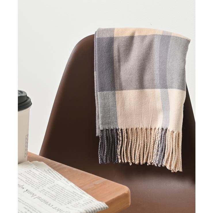 ベージュチェック | ストール 吸湿発熱 抗菌 | Honeys