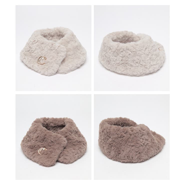 ティペット ブローチ付き フェイクファー | Honeys | 詳細画像14 