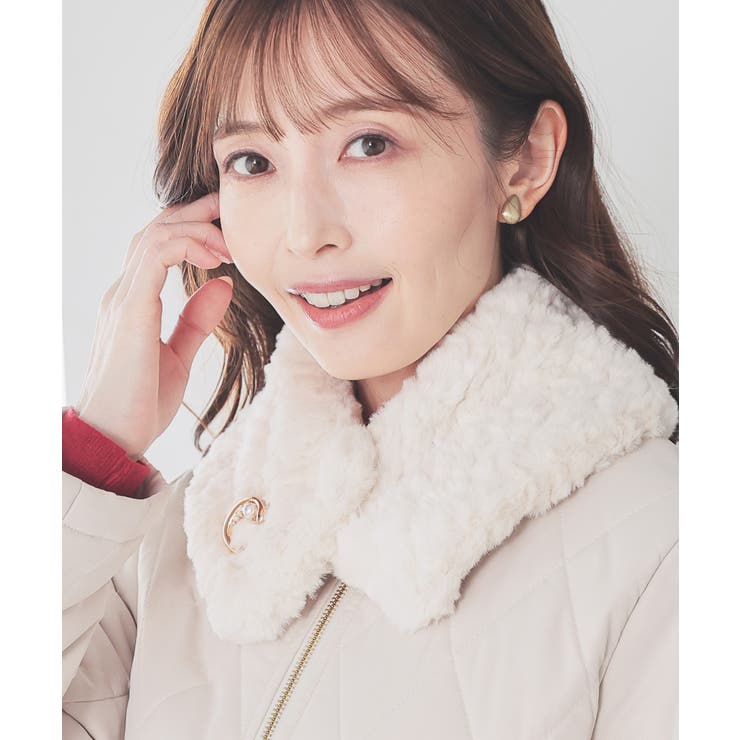 ティペット ブローチ付き フェイクファー | Honeys | 詳細画像2 