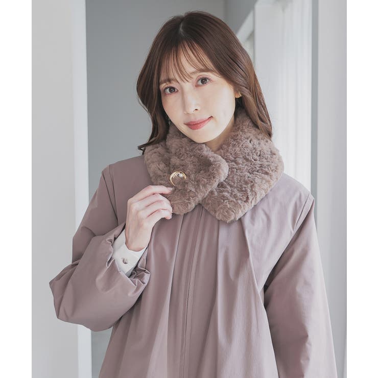 ティペット ブローチ付き フェイクファー | Honeys | 詳細画像8 