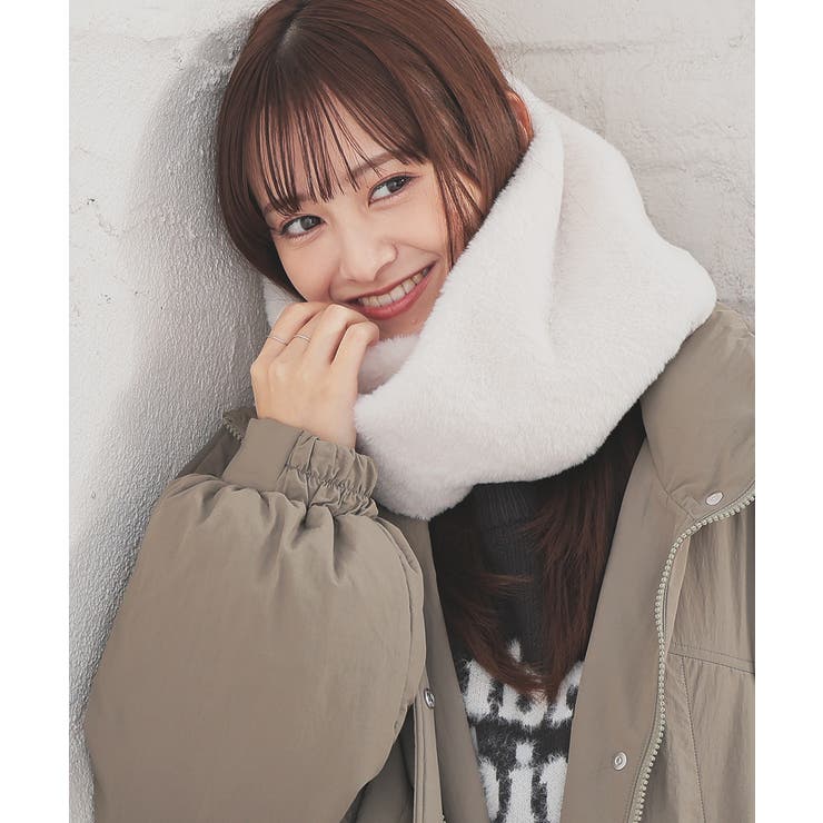 アイボリー | スヌード ネックウォーマー フェイクファー | Honeys