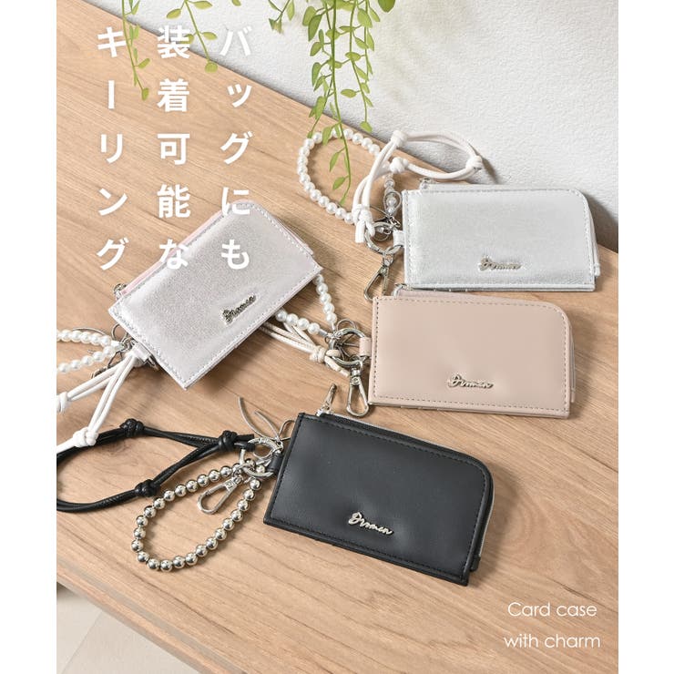 カードケース チャーム付き 合皮 | Honeys | 詳細画像2 