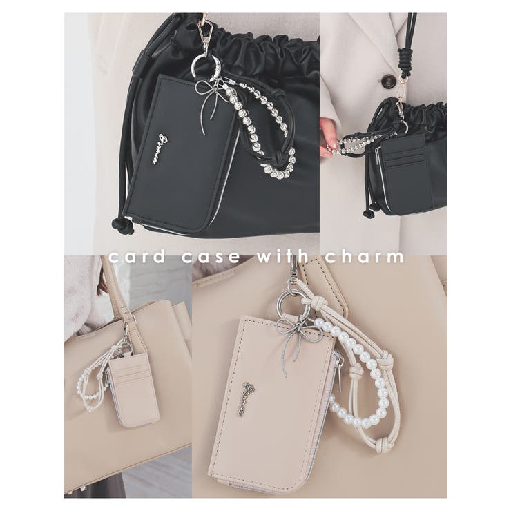 カードケース チャーム付き 合皮 | Honeys | 詳細画像3 