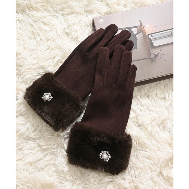 ダークブラウン | 手袋 ハニぽか 吸湿発熱 | Honeys