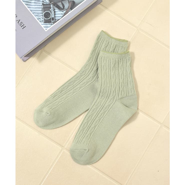 ライトグリーン | 靴下 ソックス クルー丈 | Honeys