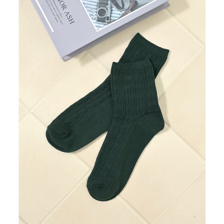 グリーン | 靴下 ソックス クルー丈 | Honeys