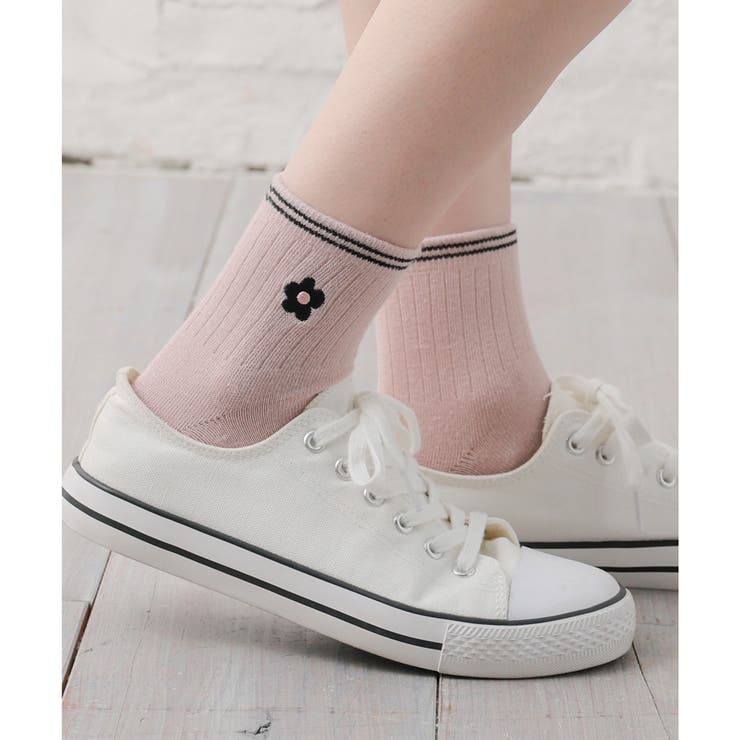 ピンク花柄 | 靴下 ソックス ショート丈 | Honeys