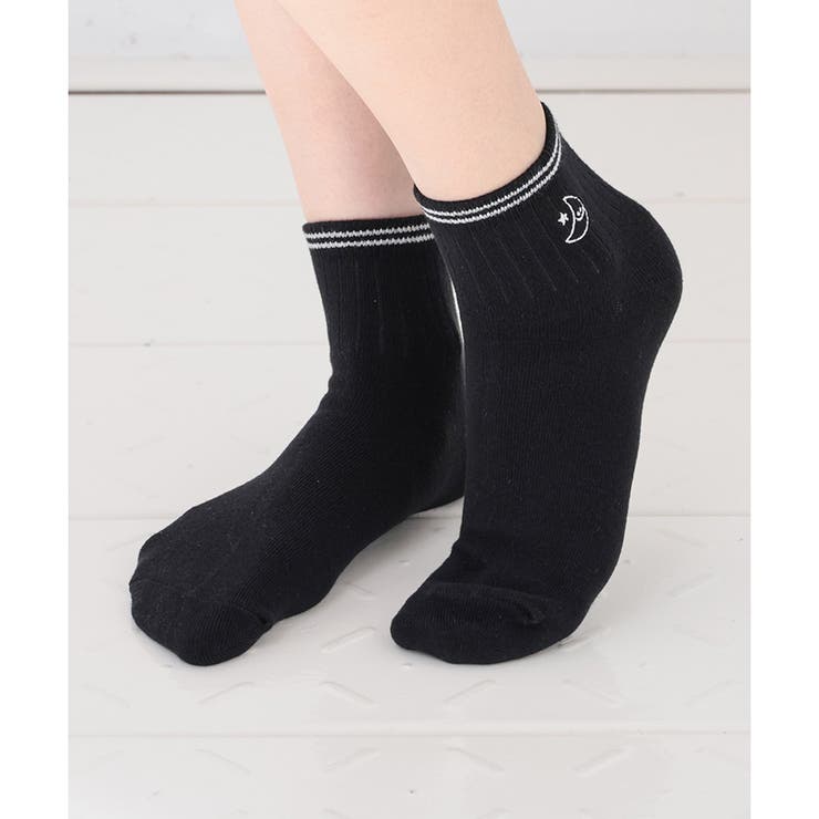 クロ／月 | 靴下 ソックス ショート丈 | Honeys