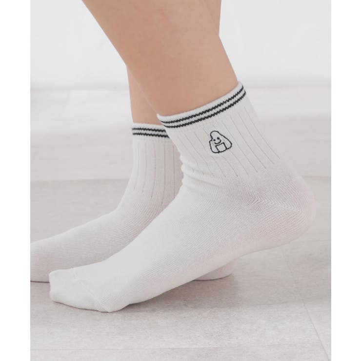 オフ／おにぎり | 靴下 ショート丈 綿混 | Honeys