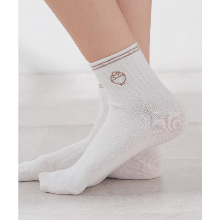 オフ／ごはん | 靴下 ショート丈 綿混 | Honeys