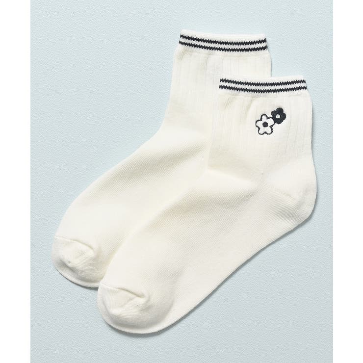 オフ／花 | 靴下 ソックス ショート丈ソックス | Honeys