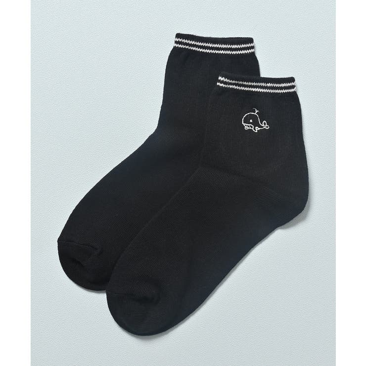 クロ／くじら | 靴下 ソックス ショート丈ソックス | Honeys