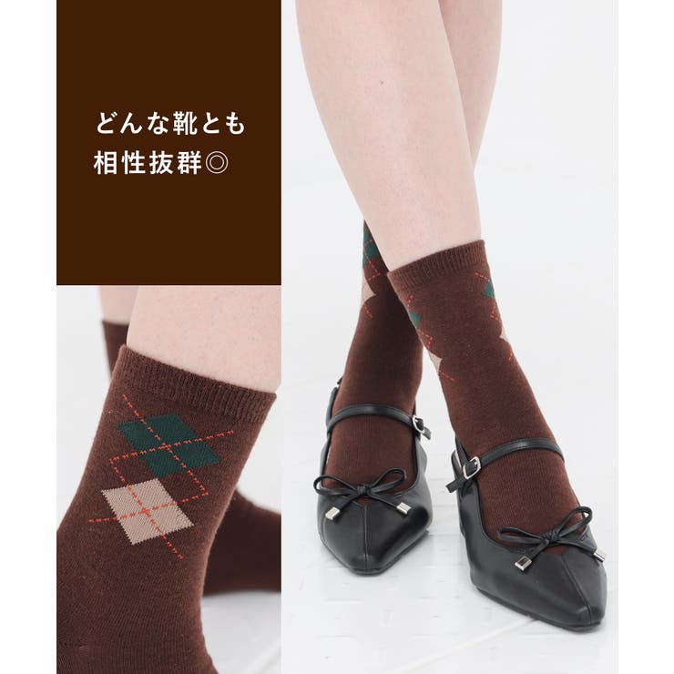 靴下 ソックス アーガイル柄 | Honeys | 詳細画像5 