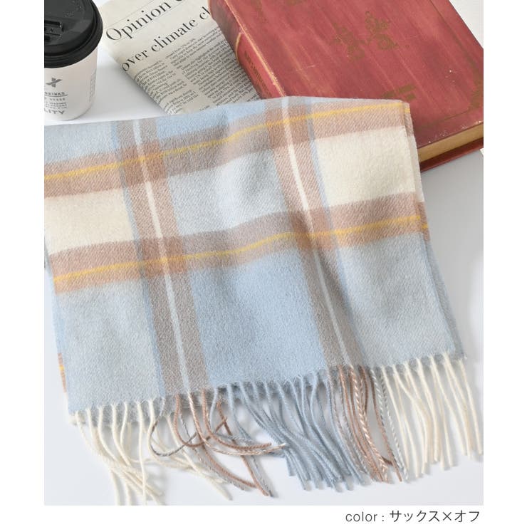 マフラー ウール チェック柄 | Honeys | 詳細画像6 