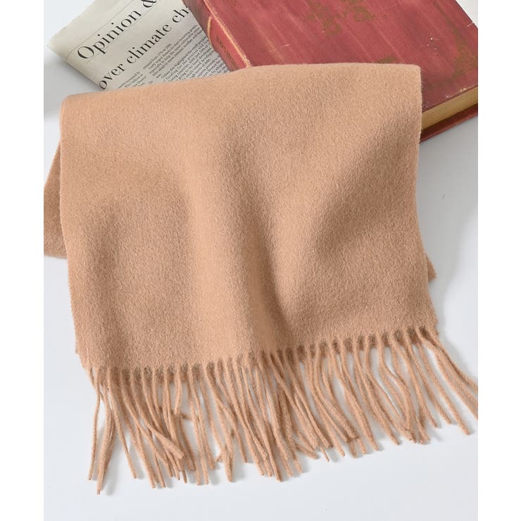 ベージュ | マフラー ウール チェック柄 | Honeys