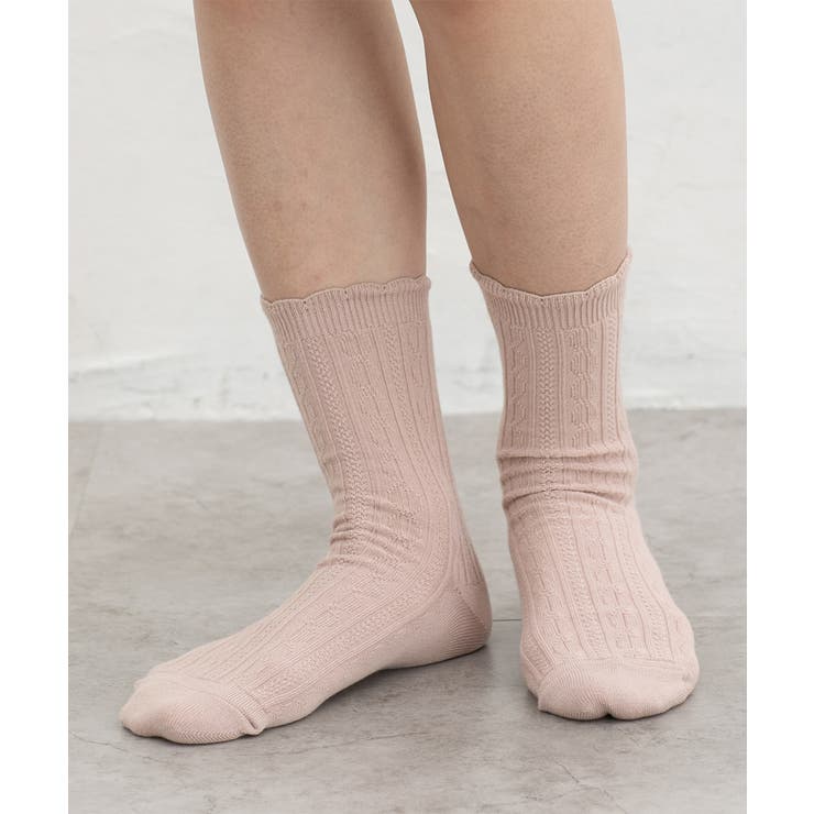 ピンク | 靴下 ソックス ケーブル編み | Honeys