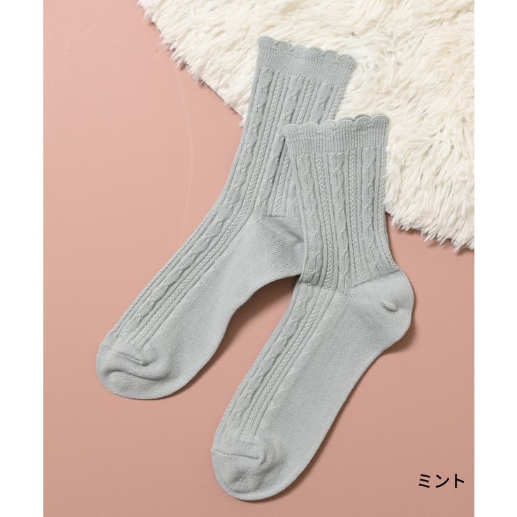 靴下 ソックス ケーブル編み | Honeys | 詳細画像4 