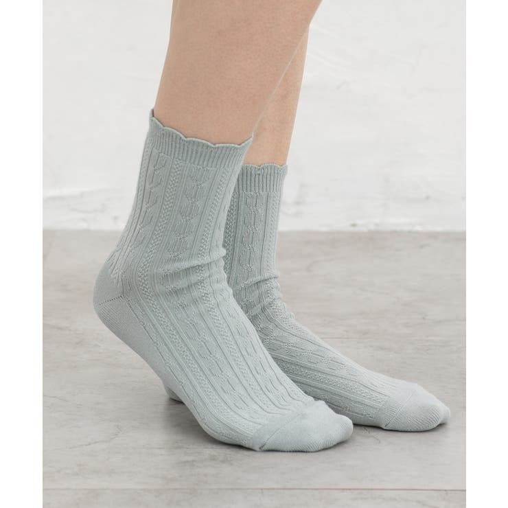 ミント | 靴下 ソックス ケーブル編み | Honeys