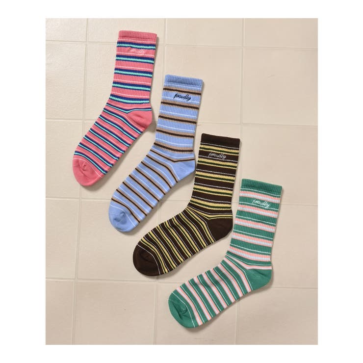 靴下 ソックス ボーダー柄 | Honeys | 詳細画像7 