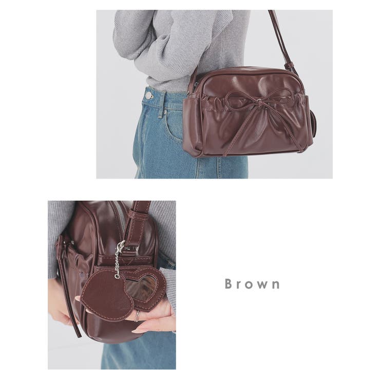 ショルダーバッグ ハートミラー付き リボン | Honeys | 詳細画像12 