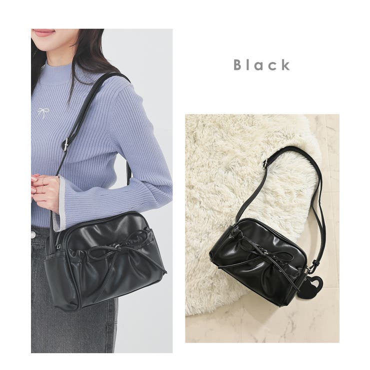 ショルダーバッグ ハートミラー付き リボン | Honeys | 詳細画像14 