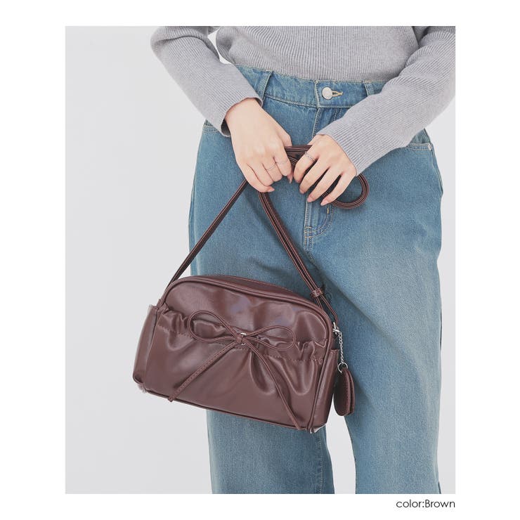 ショルダーバッグ ハートミラー付き リボン | Honeys | 詳細画像5 