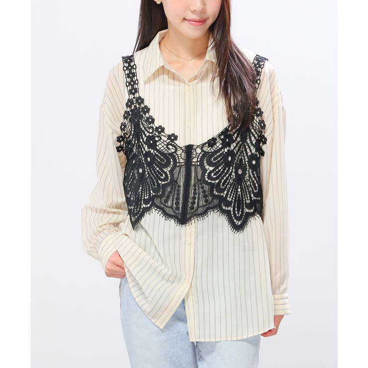 ブラック | トップス ビスチェ カットソー | Honeys