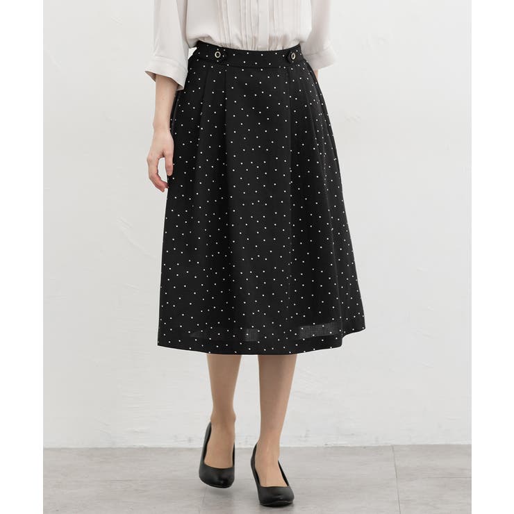 クロ水玉 | ボトムス スカート ひざ丈 | Honeys