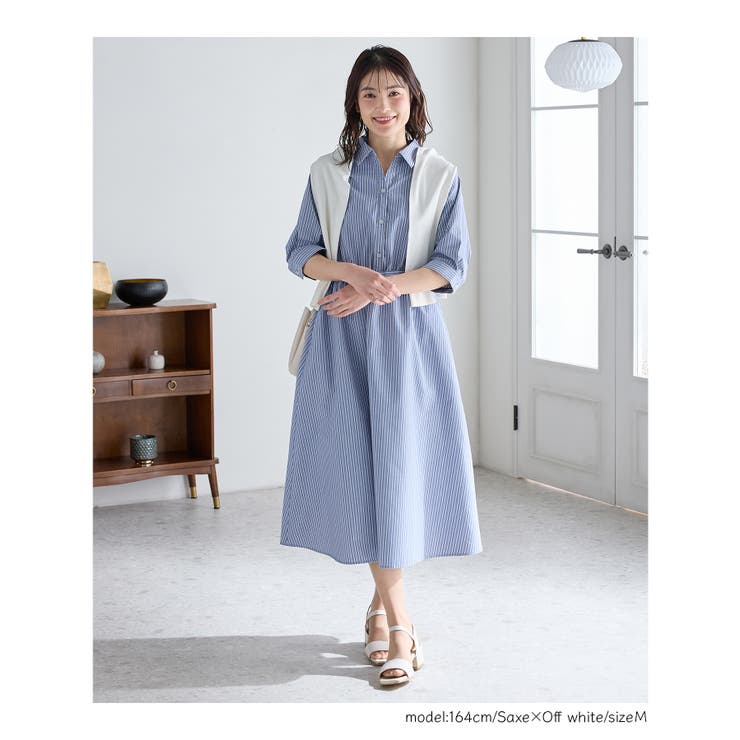 ワンピース シャツワンピース ロング丈 | Honeys | 詳細画像10 