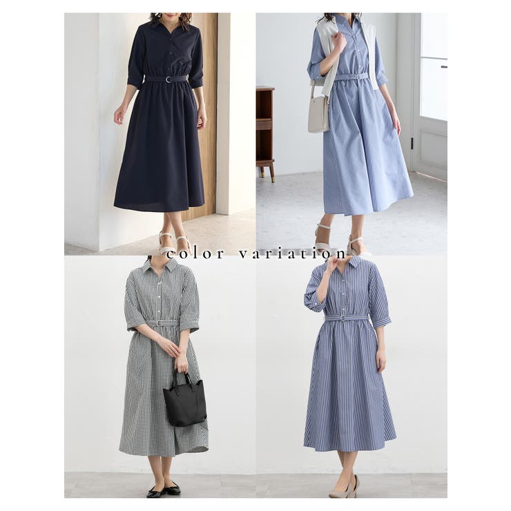 ワンピース シャツワンピース ロング丈 | Honeys | 詳細画像3 