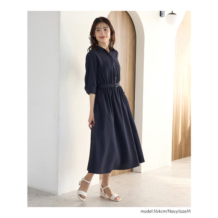 ワンピース シャツワンピース ロング丈 | Honeys | 詳細画像9 