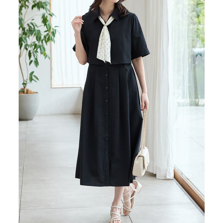 ネイビー | ワンピース ロング丈 スタッフコラボ | Honeys