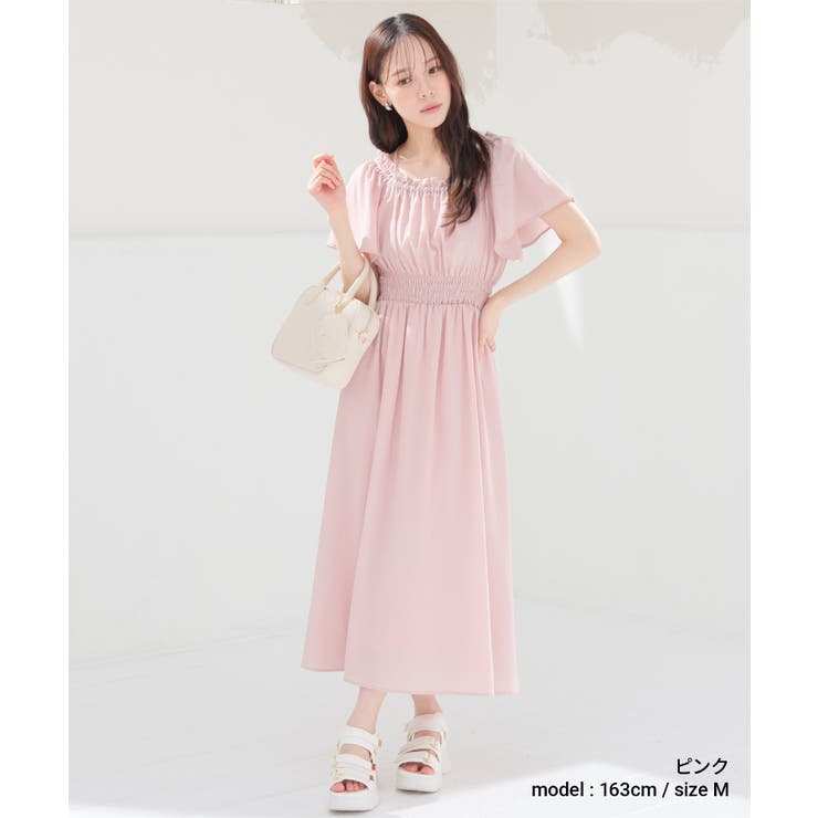 ワンピース 半袖 ロング丈 | Honeys | 詳細画像4 