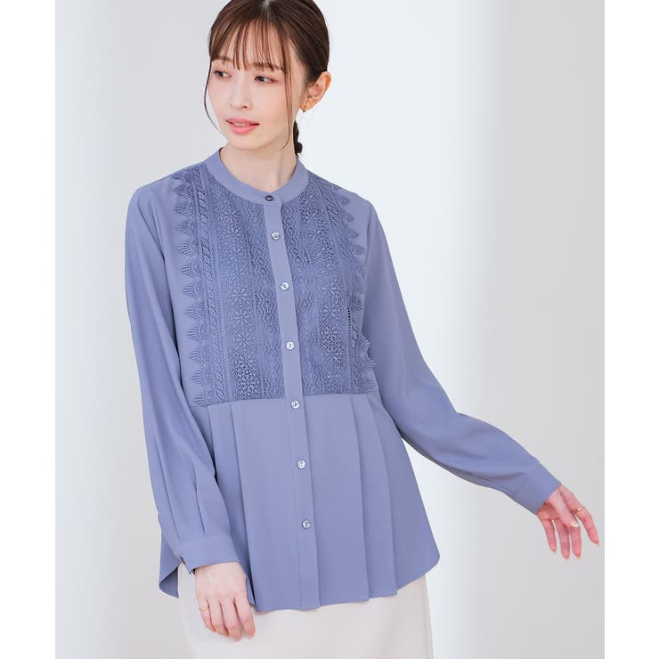 スモーキーブルー | トップス ブラウス 長袖 | Honeys