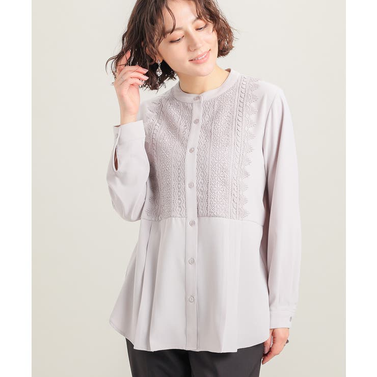 グレージュ | トップス ブラウス 長袖 | Honeys