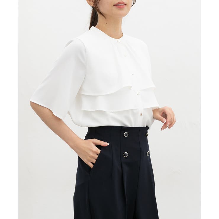 ホワイト | トップス ブラウス 半袖 | Honeys