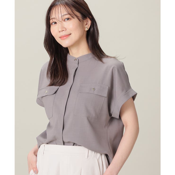 杢グレー | トップス ブラウス 半袖 | Honeys