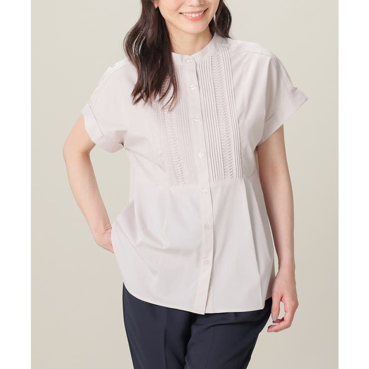 グレージュ | トップス ブラウス 半袖 | Honeys